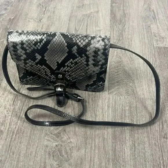 PATRICIA NASH Cassano Italian leather Smoke Python Like New Purse - Picture 1 of 11